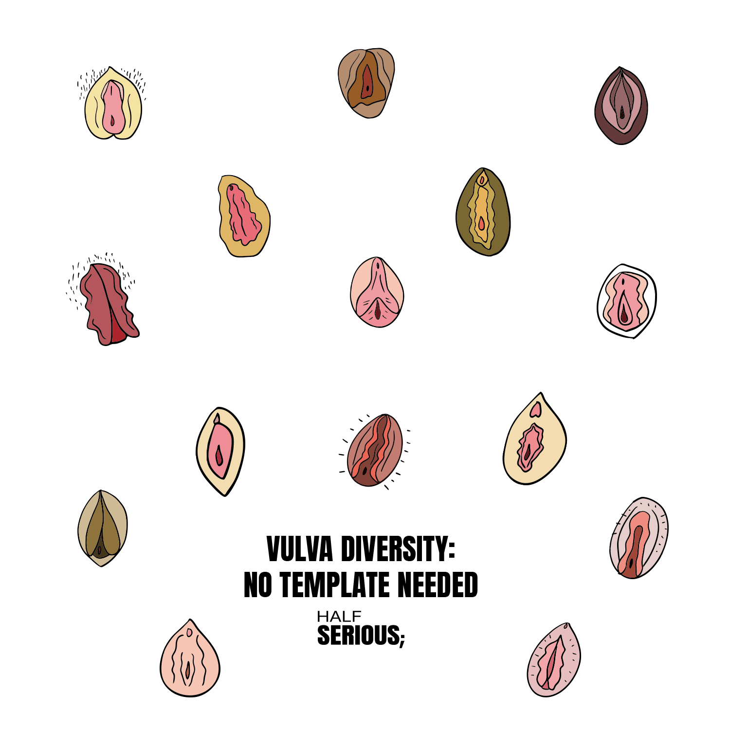 Totebag Vulva Diversity - HalfSerious